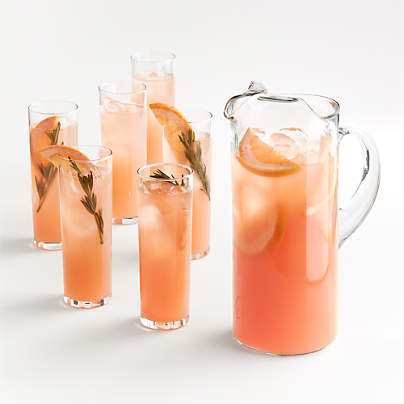 Boozy Brunch Glasses Set with Pitcher