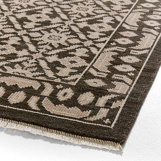 Bordeaux Wool Traditional Espresso Brown Area Rug 12'x15'