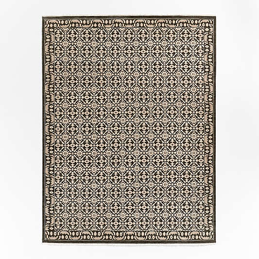 Bordeaux Wool Traditional Hand-Knotted Espresso Brown Area Rug