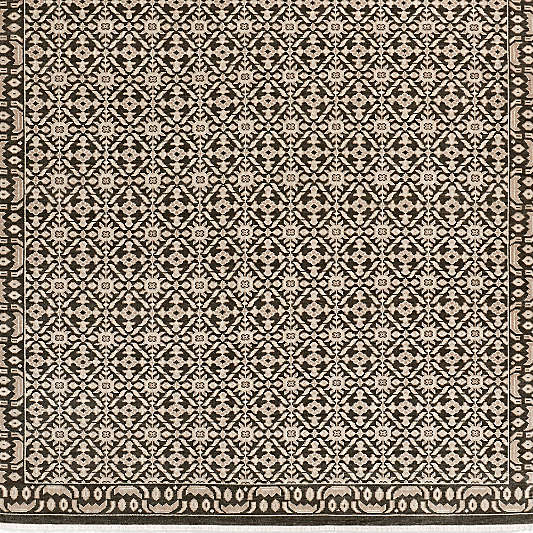 Bordeaux Wool Traditional Hand-Knotted Espresso Brown Area Rug