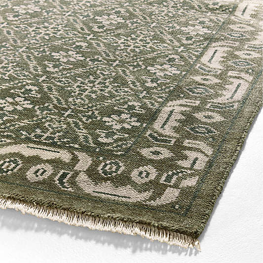 Bordeaux Wool Traditional Green Area Rug 12'x15'