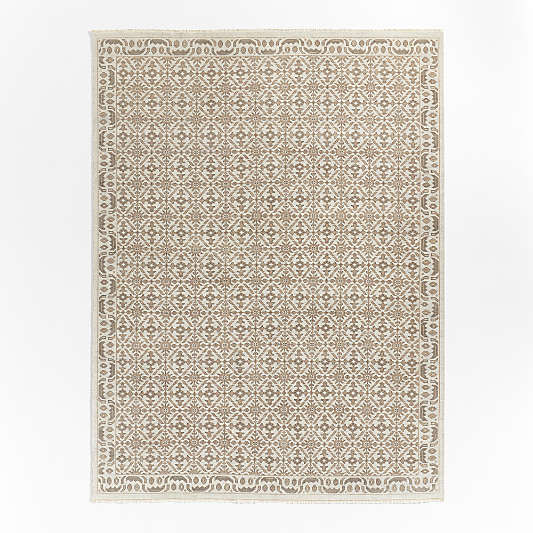 Bordeaux Wool Traditional Grey Area Rug 6'x9'