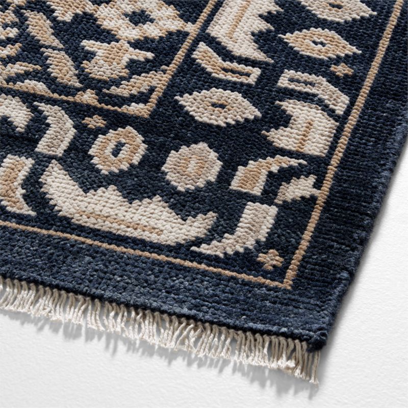 Bordeaux Wool Traditional Navy Blue Area Rug 6'x9' - image 3 of 4