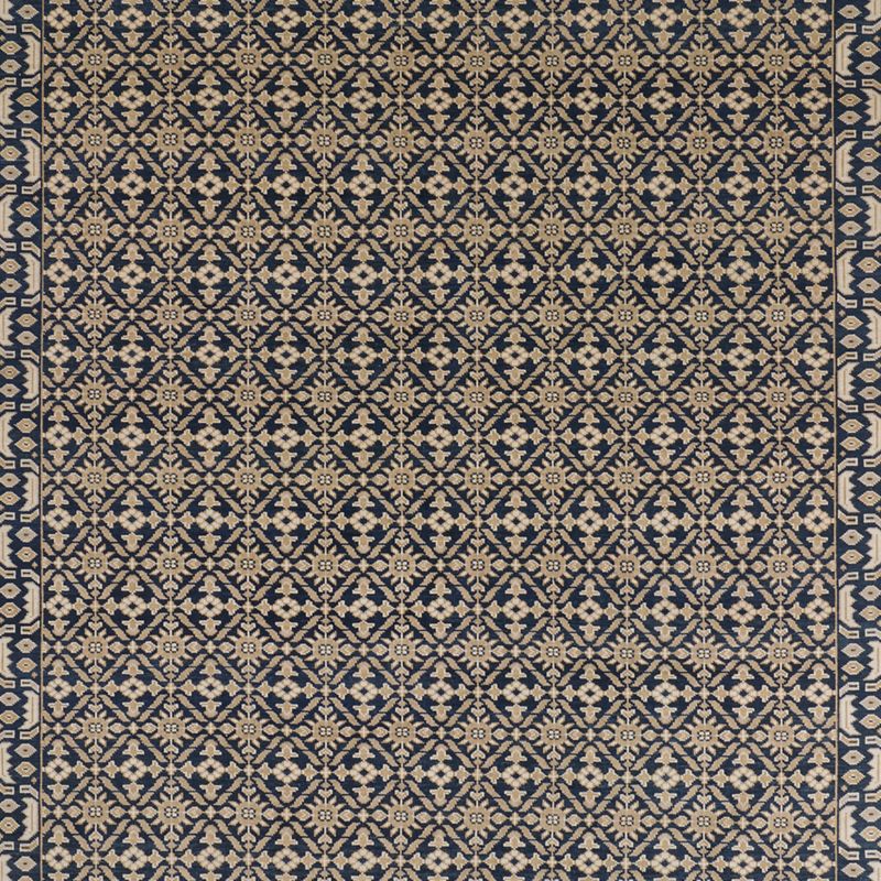 Bordeaux Wool Traditional Navy Blue Area Rug 6'x9' - image 0 of 4