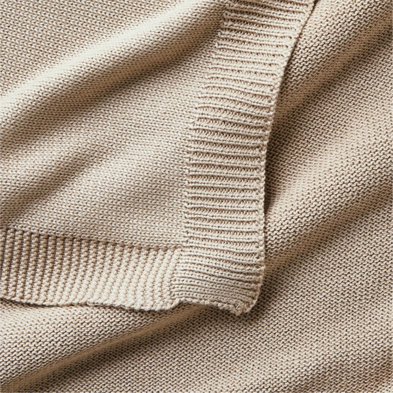 Border Warm Sand Beige 80"x80" Oversized Bed Throw Blanket