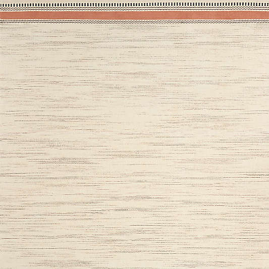 Border Stripe Brulee Brown Chenille Kids Area Rug 6'x9'