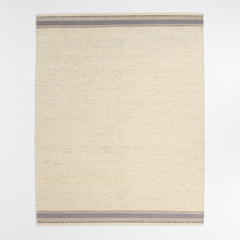 Border Stripe Slate Blue Chenille Kids Area Rug | Crate & Kids