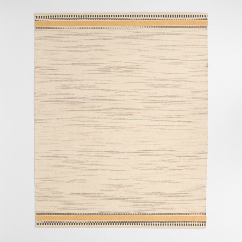 Border Stripe Savannah Yellow Chenille Kids Area Rug 6x9 - image 0 of 5