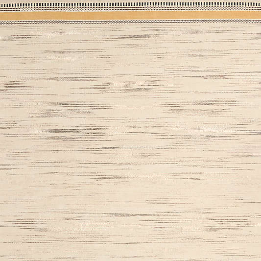 Border Stripe Savannah Yellow Chenille Kids Area Rug 8'x10'