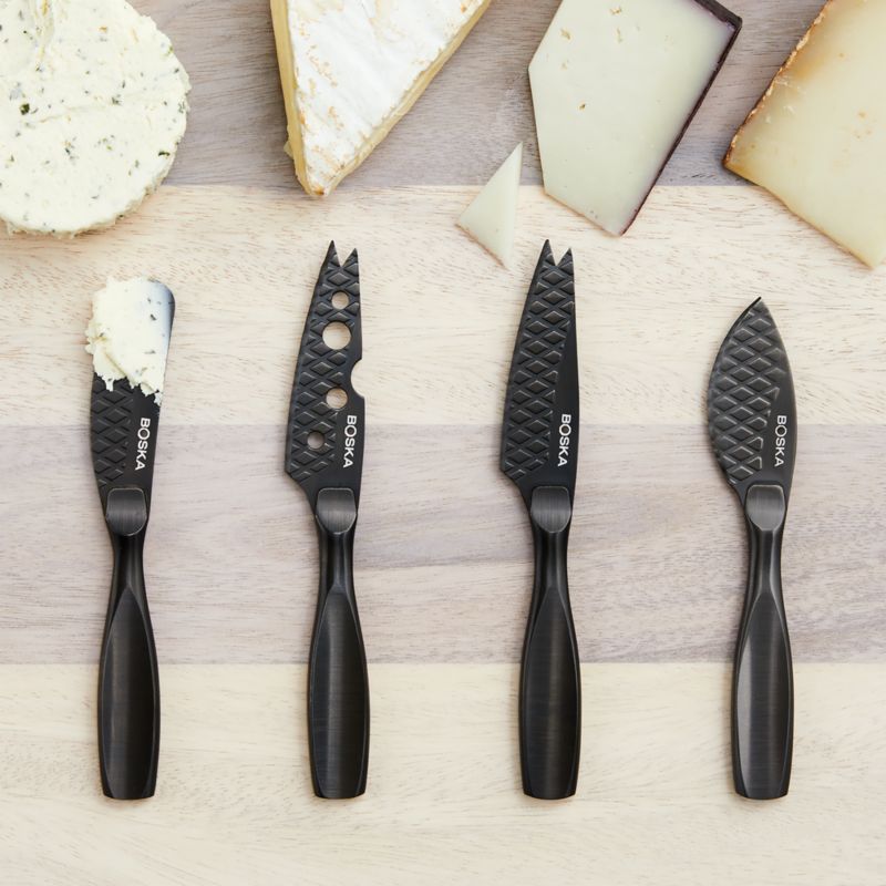 Boska Black Mini Cheese Knife Set