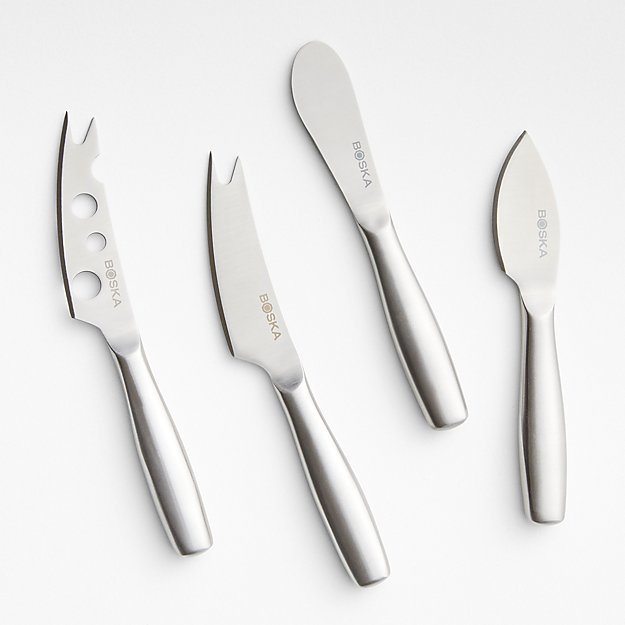 Boska Matte Black Cheese Knife Set (4-Piece), Stainless Steel on