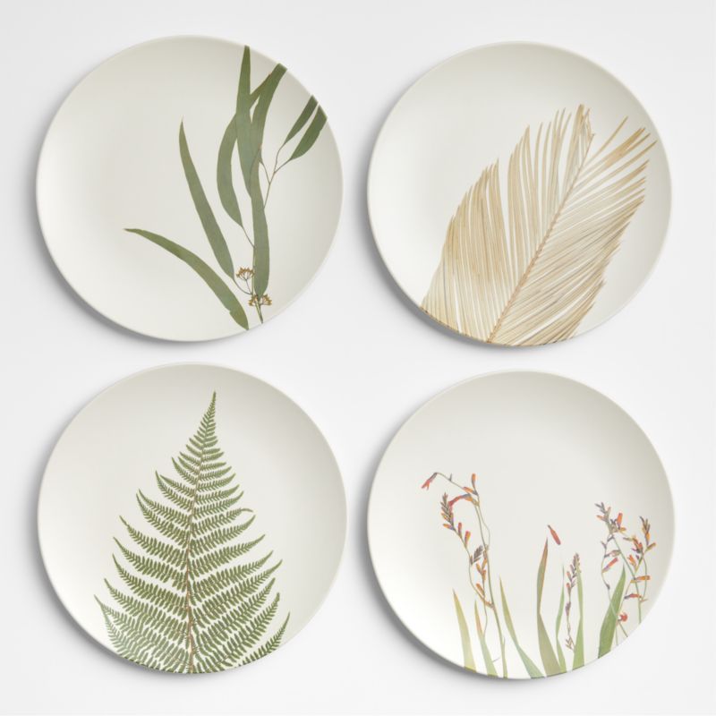 Botanical Bamboo Melamine Salad Plates, Set of 4 - image 0 of 5