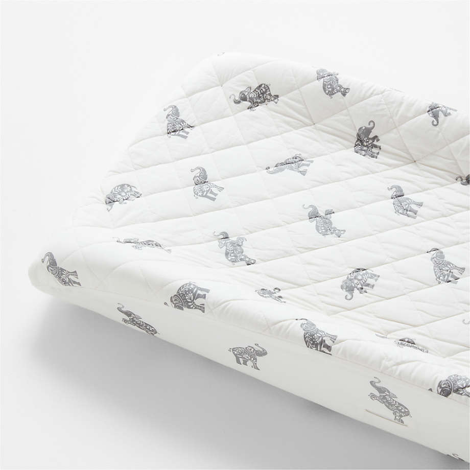Botanical Elephant Organic Cotton Changing Pad Cover Crate & Kids