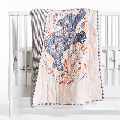 View Botanical Elephant Organic Cotton Baby Crib Quilt details
