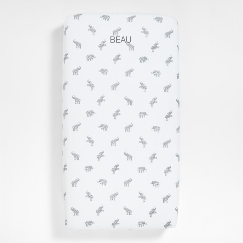 Stay Cool Botanical Elephant Organic Cotton Baby Crib Fitted Sheet - image 1 of 6