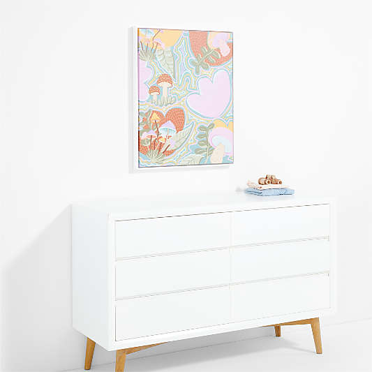 Mushroom Botanical Framed Canvas Wall Art Print