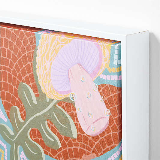 Mushroom Botanical Framed Canvas Wall Art Print