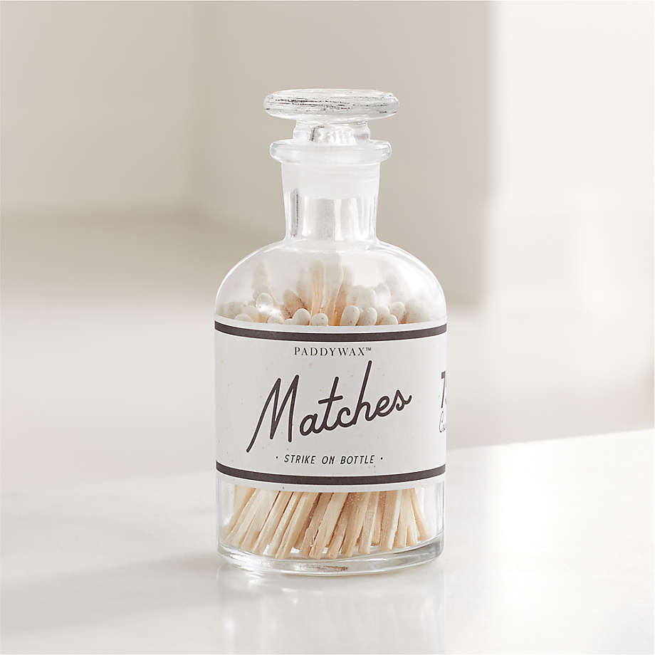 Matchstick Jar With Colorful Matches Strike on Bottle Glass Vial 20 Colored  Matches 