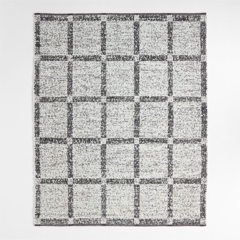 Boucle Black Handwoven Flatweave Kids Performance Area Rug 6'x9'