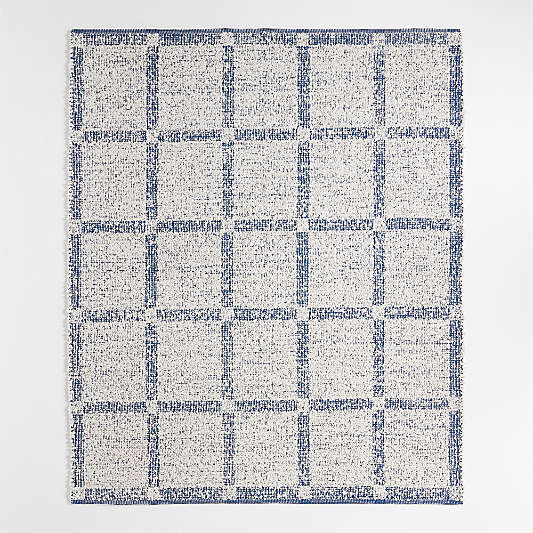 Boucle Coy Blue Handwoven Flatweave Kids Performance Area Rug 6'x9'