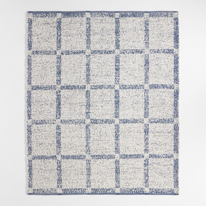 Boucle Coy Blue Handwoven Flatweave Kids Performance Area Rug 6'x9'