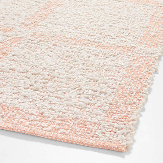 Boucle Elegant Pink Hand Woven Flatweave Kids Performance 12"x18" Rug Swatch