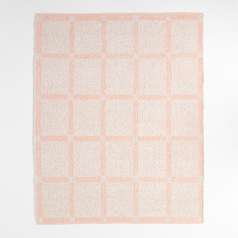 Boucle Elegant Pink Handwoven Flatweave Kids Performance Area Rug 6x9