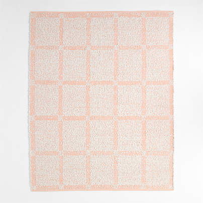 Boucle Elegant Pink Handwoven Flatweave Kids Performance Area Rug 5'x8'