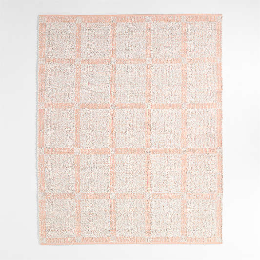 Boucle Elegant Pink Handwoven Flatweave Kids Performance Area Rug 6x9