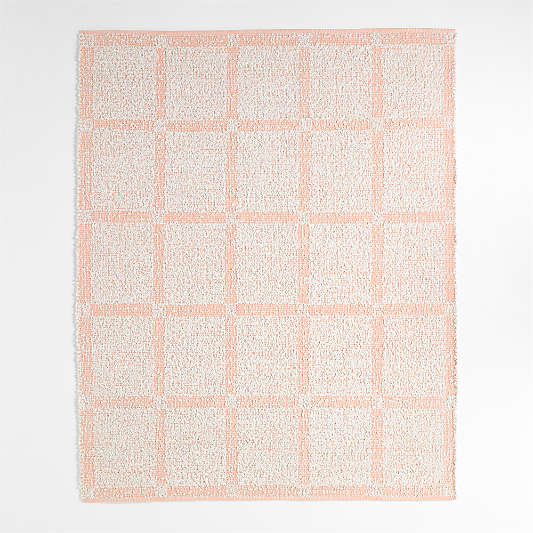 Boucle Elegant Pink Handwoven Flatweave Kids Performance Area Rug 8'x10'