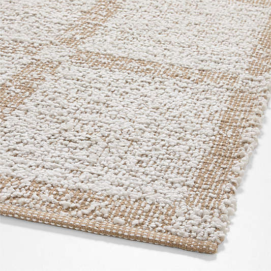 Boucle Stone Tan Handwoven Flatweave Kids Performance Area Rug 5'x8'