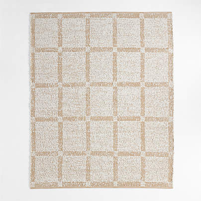 Boucle Stone Tan Handwoven Flatweave Kids Performance Area Rug 8'x10'