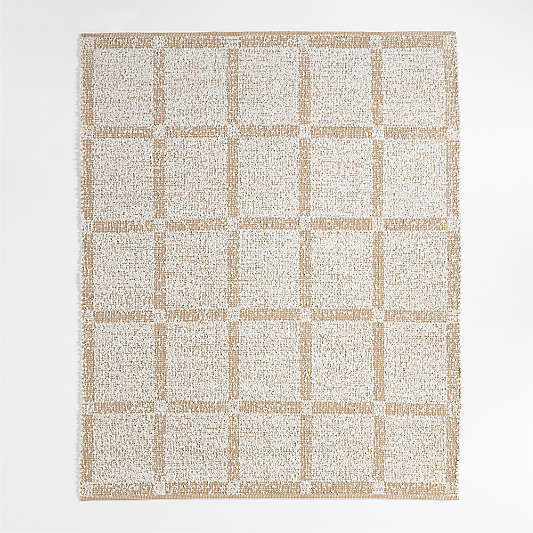 Boucle Stone Tan Handwoven Flatweave Kids Performance Area Rug 8'x10'