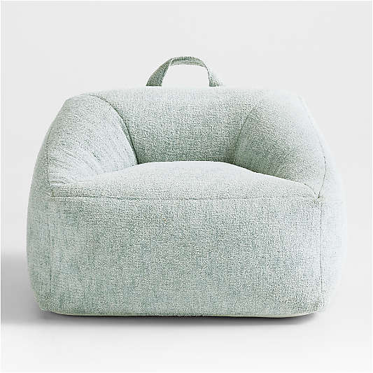 Mist Blue Organic Cotton Boucle Kids Lounge Chair