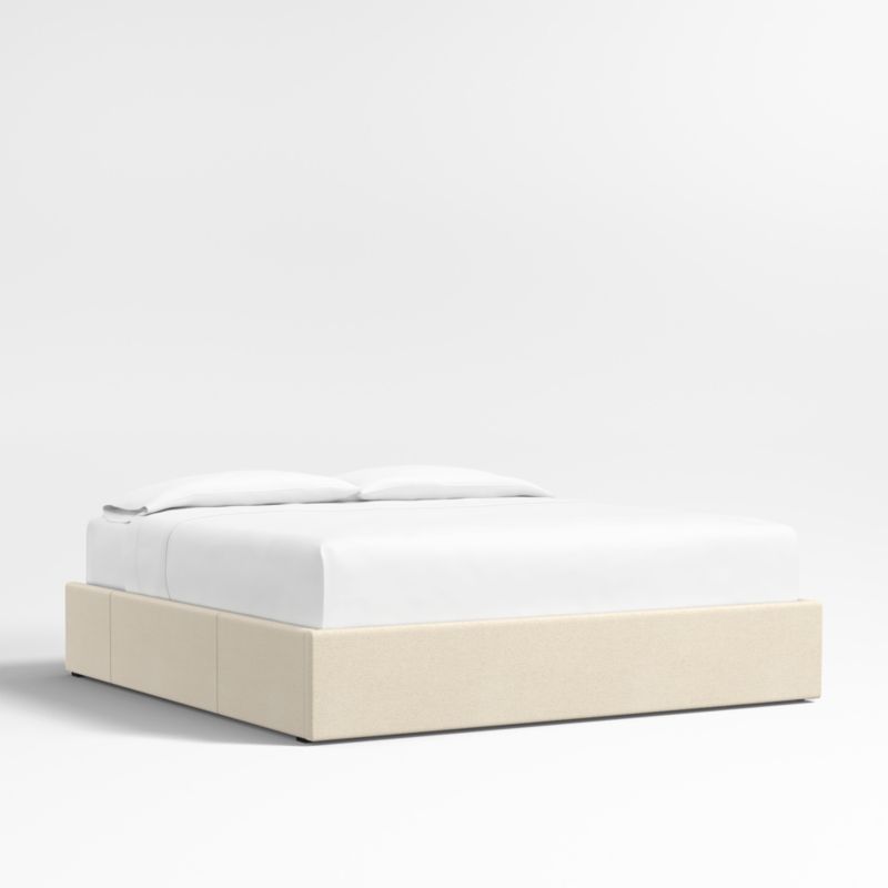 Ivory Upholstered King Storage Bed Base - image 3 of 7