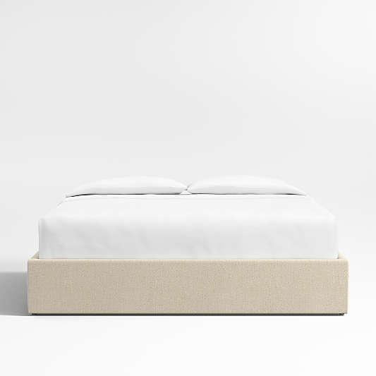 Ivory Upholstered King Storage Bed Base