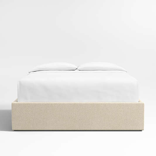 Ivory Upholstered Queen Storage Bed Base