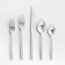 Boulder Satin 20-Piece Flatware Set + Reviews | Crate & Barrel