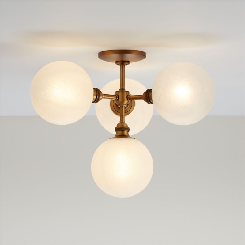 Olia Brass Metal Semi-Flush Mount Light