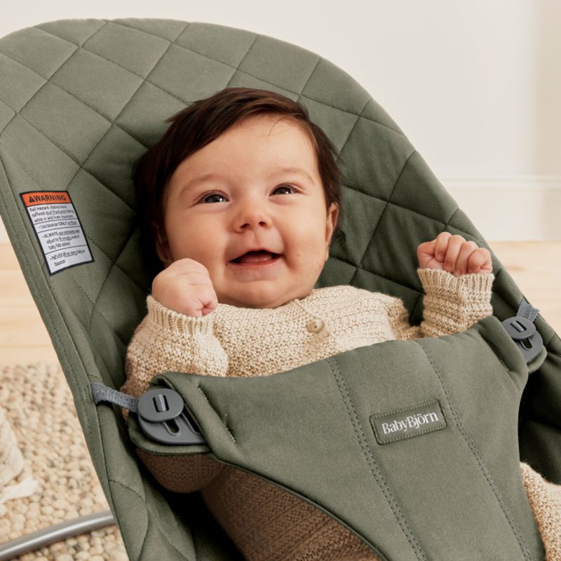 BABYBJÖRN Bouncer Bliss Petal Quilt Dark Green Baby Bouncer Chair - image 3 of 4