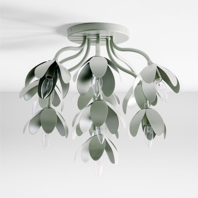 Bouquet Sage Green Kids Flower Flush Mount Ceiling Light - image 4 of 7