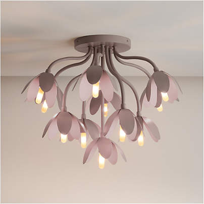Bouquet Purple Kids Flower Flush Mount Ceiling Light