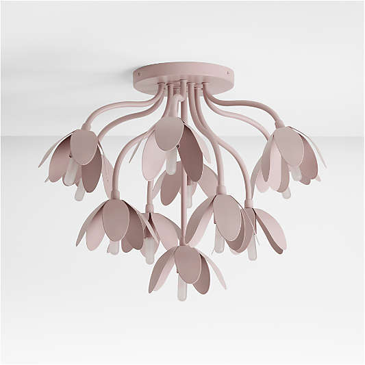 Bouquet Purple 22" Kids Flower Flush Mount Ceiling Light