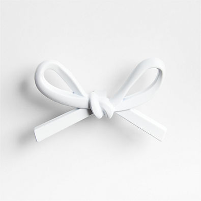 View White Bow Metal Knob details