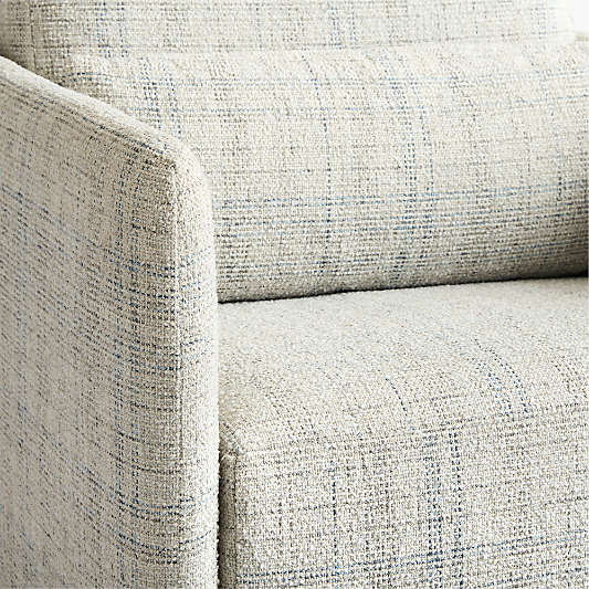 Bowie Blue and Gray Plaid Swivel Glider Nursery Chair