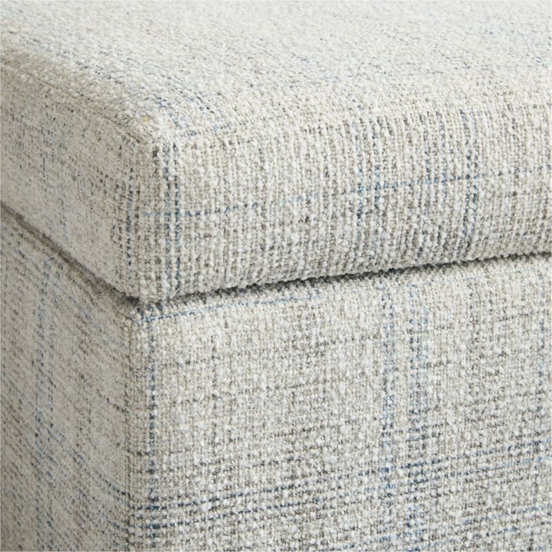 Bowie Blue and Gray Plaid Storage Nursery Ottoman - image 4 of 6