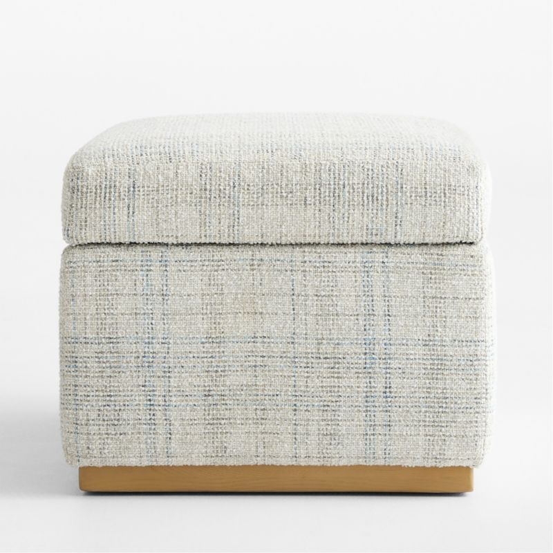 Bowie Blue and Gray Plaid Storage Nursery Ottoman - image 3 of 6