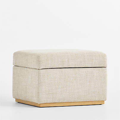 Bowie Oatmeal Plaid Storage Nursery Ottoman