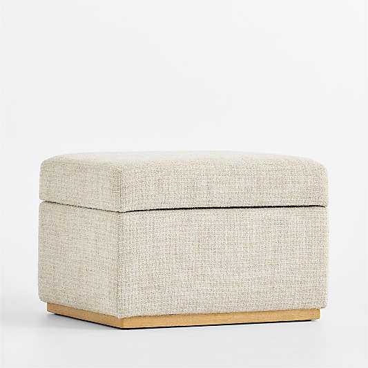 Bowie Oatmeal Plaid Storage Nursery Ottoman