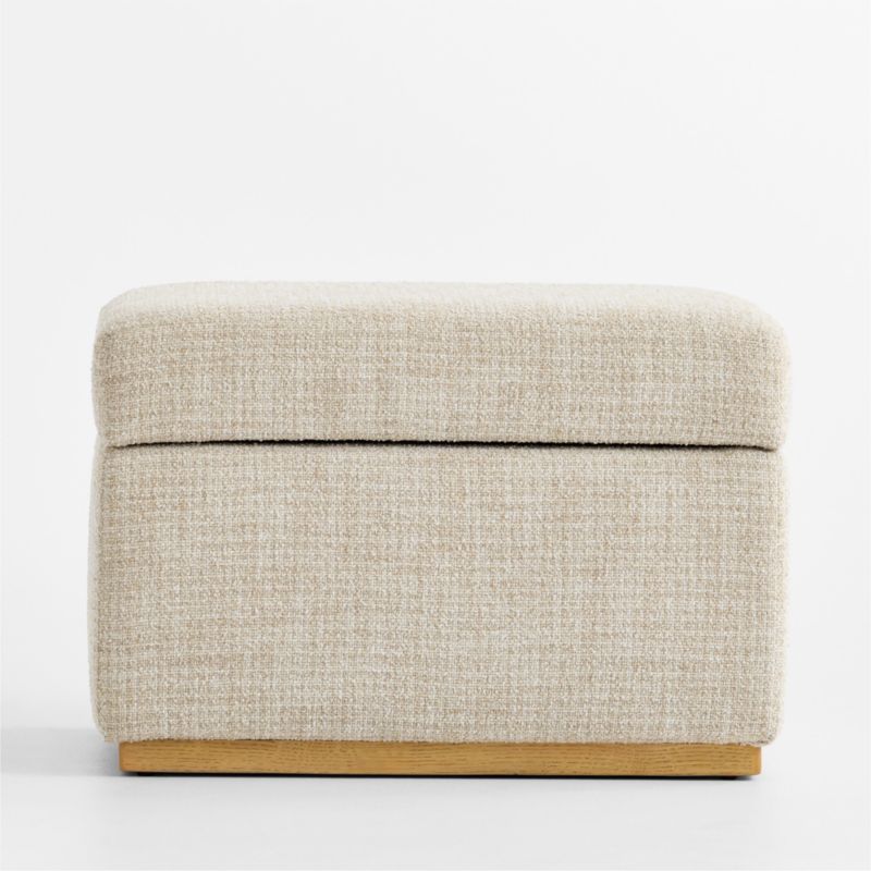Bowie Oatmeal Plaid Storage Nursery Ottoman - image 2 of 6